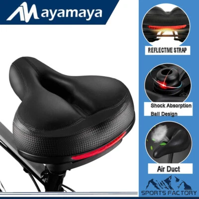 Extra Wide Big Bum Breathable Bike Saddle Seat Bicycle Soft Gel Air Cushion Pad - Image 1 of 4