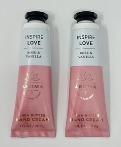 2 BATH & BODY WORKS INSPIRE LOVE ROSE VANILLA HAND CREAM LOTION TRAVEL SIZE 1OZ - Picture 1 of 5