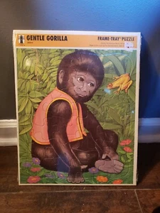 Vintage 1993 Gentle Gorilla Tray Puzzle by THE RAINBOW WORKS -SEALED - Picture 1 of 6