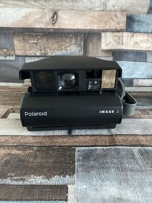 Macchina fotografica pieghevole pellicola istantanea Polaroid Image 2 vintage nera non testata - Immagine 1 di 4