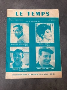 PARTITION CHARLES AZNAVOUR RIKA ZARAI LE TEMPS J47 - Picture 1 of 1