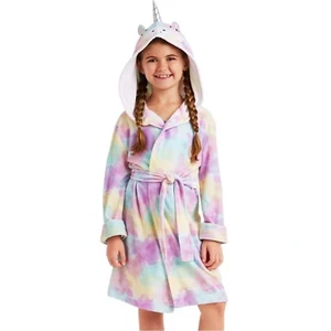 Girls Soft French Terry Swim Bath Robe w/Fun Unicorn Character Hoodie, XXS (2/3) - Picture 1 of 4