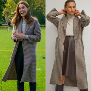 ABRIGO MASSIMO DUTTI HECHO A MANO LANA CUADROS TARTÁN ASO ROYAL KATE 6438/948 GRANDE L - Imagen 1 de 18