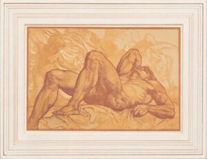 Adolfo De Carolis Fallen Giant Print Male Nude