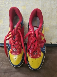 AUTHENTISCHE VINTAGE GEAREX 723 HERRENSCHUHE ROT, BLAU & GELB GRÖSSE US 10,5 - Bild 1 von 10
