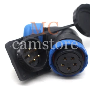 SD28 5 pin Elbow Aviation Cable Connector,IP67 industry Waterproof Plug Socket - Picture 1 of 6