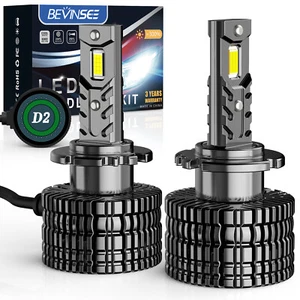 Bevinsee 70W 7000LM White D2S D2R LED Headlight Bulbs HID Replace Conversion Kit - Picture 1 of 10