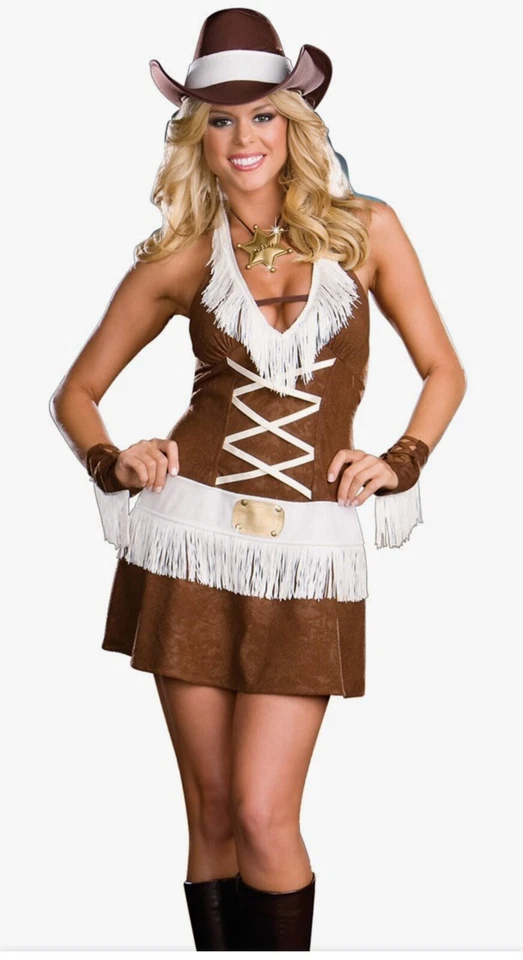 (1) Disfraz Dreamgirl Howdy Partner para mujer marrón adulto talla S Foto 1 de 1