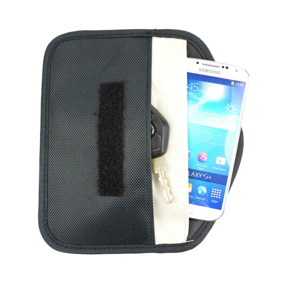 Anti-tracking GPS RFID Signal Blocker Anti-radiation Pouch for Cell Phone Black