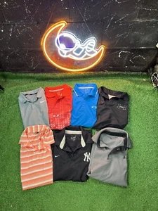 Lot Of 7 Nike/Under Armour/Oakley Short Sleeve Polo Golf Shirts Men's Size MD - Picture 1 of 16