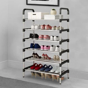 6 TIER VERTICAL SHOES CABINET STORAGE ORGANISER SHOE RACK STAND HOT HALLWAY HALL - Picture 1 of 14