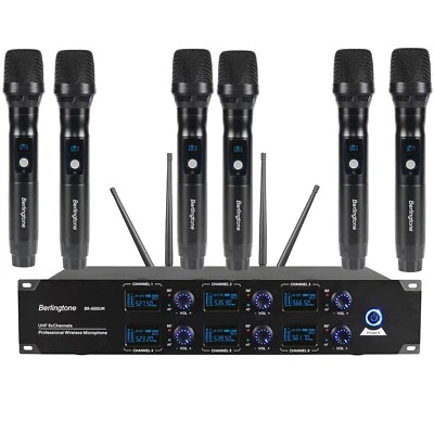 Berlingtone 6-Channel UHF Wireless Microphone System 6 Fixed Frequency Channel - Image 1 of 4