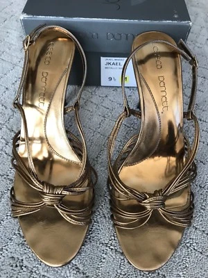 Jessica Bennet Womens Bronze Metallic 9.5 Heels Slingback Dress Party Shoes - Image 1 of 4