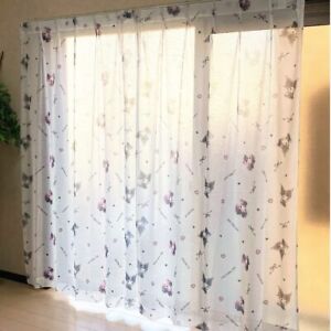 Kuromi My Melody Invisible Lace Curtain Width 100 x 133cm Length Set of 2