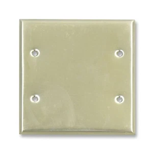 Modern Chrome Plated Brass Blank Double Switch Plate Cover - Picture 1 of 2