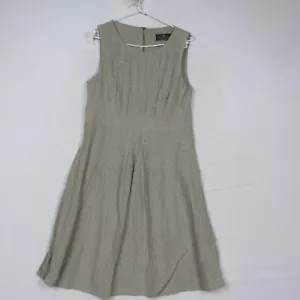 Cue Womens A-Line Dress 10 or Small Brown Brown Pola Dots Sleeveless Fit &Flare - Picture 1 of 8