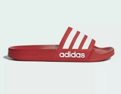 adidas Adilette Mens Shower Slides Red Sandals Scarlet Size 13 New - Image 1 of 4