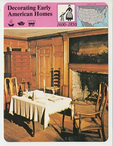 DECORATING IN EARLY AMERICAN HOMES Colonial Furniture 1980 STORY OF AMERICA CARD - Picture 1 of 1