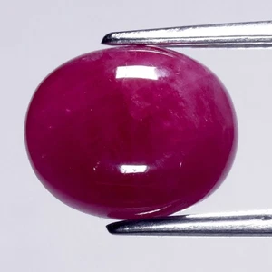 💎 3.44ct Oval Cabochon Natural Purplish Red Ruby - Heated, Africa Gemstone - Picture 1 of 4