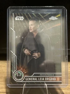 2023 Topps Chrome Star Wars General Leia Organa rifrattore onda nera #56 - Foto 1 di 12