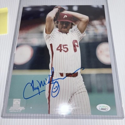 Tug McGraw SIGNED 8x10 Photo Philadelphia Phillies JSA Certified - Image 1 of 4
