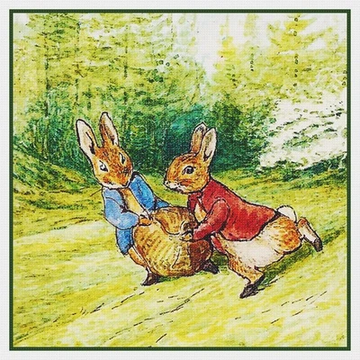Beatrix Potter Peter Rabbit Runs Counted Cross Stitch Chart Pattern - Image 1 of 4