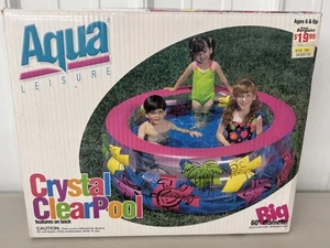 Vintage Aqua Leisure Crystal Clear Pool 60” Inflatable 3-Ring SA-7650 NOS - Picture 1 of 5