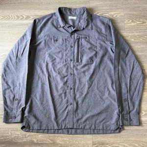 Columbia Omni-Wick Button Up Shirt Lightweight Gray Zip Pocket Lg Outdoors - Picture 1 of 8