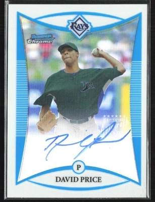 David Price 2008 Bowman Chrome Refractor Auto /500 B #BCP111 Tampa Bay Rays - Image 1 of 2