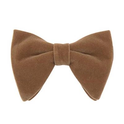 Pajarita de terciopelo de gran tamaño para hombre color liso formal esmoquin preatado camel grande Foto 1 de 4