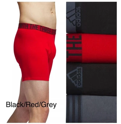 Adidas Men's 4-Pack Cotton Boxer Briefs Core Stretch, Brand New - Image 1 of 4