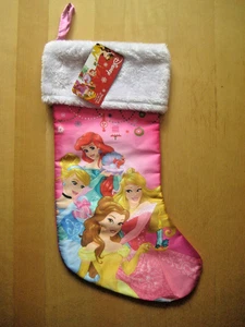 Disney Prinzessinnen 18 Zoll Weihnachtsstrumpf flauschige Borte *NEU* - Bild 1 von 2