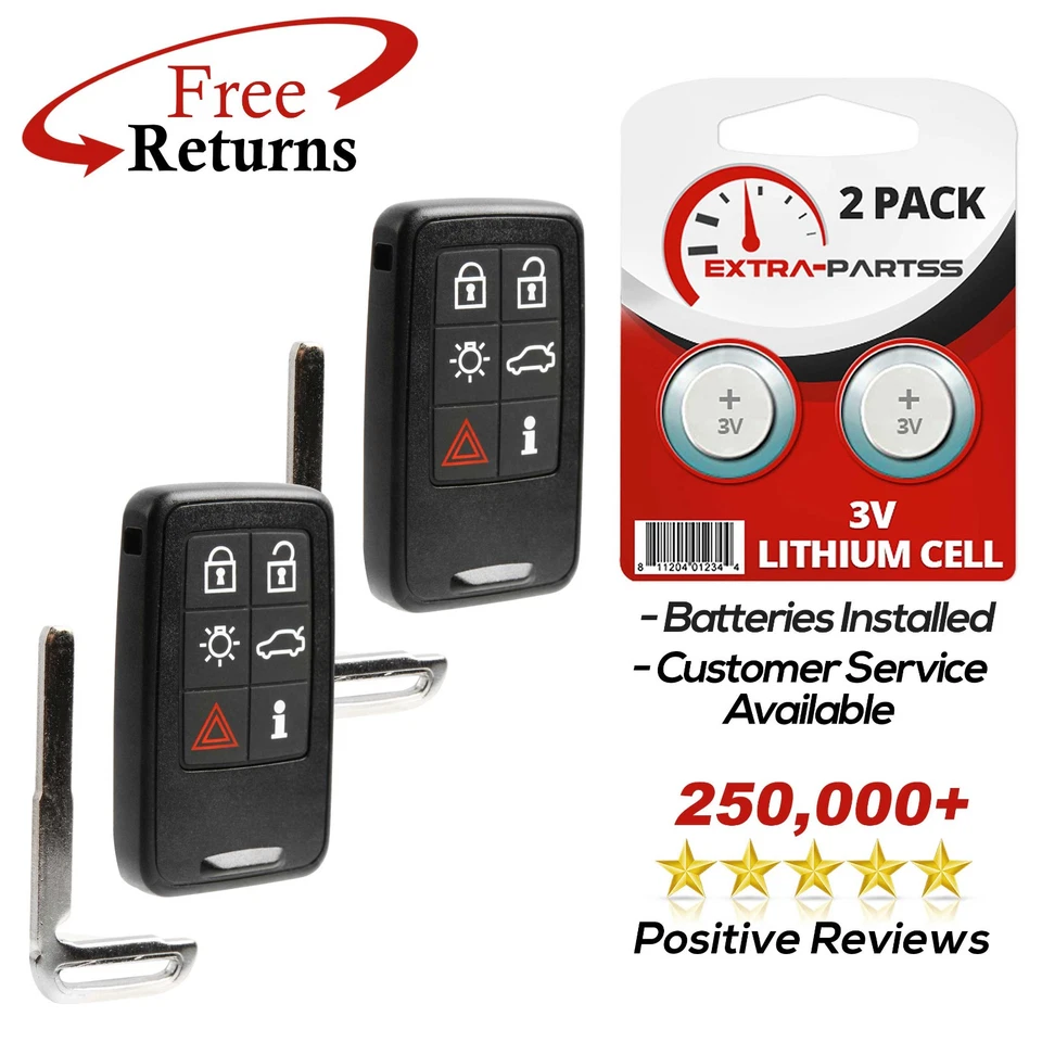 2 For 2007 2008 2009 2010 2011 2012 2013 2014 2015 2016 Volvo S80 V70 Remote Fob — 第 1/4 张图片