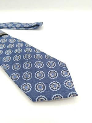 🇺🇲 Новый мужской синий геометрический шелковый галстук Tasso Elba 57x3,25  - Изображение 1 из 4