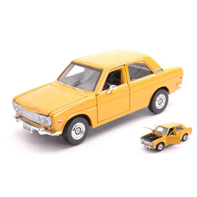 DATSUN 510 1971 YELLOW 1:24 Maisto Auto Stradali Modellino Nuovo - Immagine 1 di 3