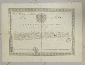 XX311-MODENA-DIPLOMA MILITARE DI SERVIZIO 1843 FRANCESCO IV° D'ESTE - Picture 1 of 1