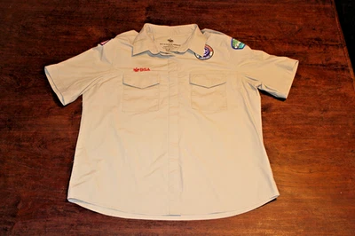 Camisa para mujer Boy Scouts of America BSA bronceada X-grande XL parches retirados ventilados Foto 1 de 4