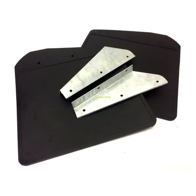 FITS DEFENDER 90 & 110 FRONT MUDFLAP SET & GALVANISED BRACKETS, MUD FLAPS — 第 1/2 张图片