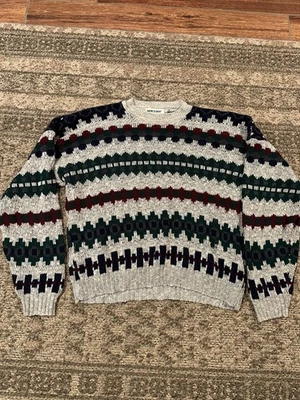 Suéter Vintage Abuelo Para Hombre Grande Hecho en EE. UU. Texturizado Tejido 3D Años 90 New Era Foto 1 de 4