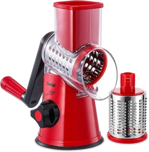 Rotary Cheese Grater with 2 Interchangeable Blades - Easy to Clean Rotary Grater - Picture 1 of 8