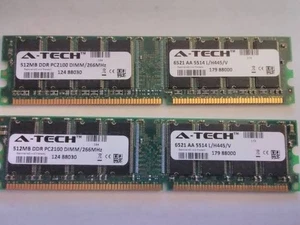 (2) - A-Tech 512MB DDR RAM PC2100 266 MHz 184-PIN DIMM - Picture 1 of 4