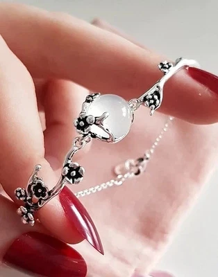 EDLES Armband 925 SILBER massiv Armkette BLUMEN ARMREIF Armzange Zirkonia Ring - Bild 1 von 4