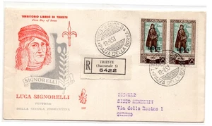 Trieste - Signorelli n. 186 coppia su FDC Venetia raccomandata - Picture 1 of 1