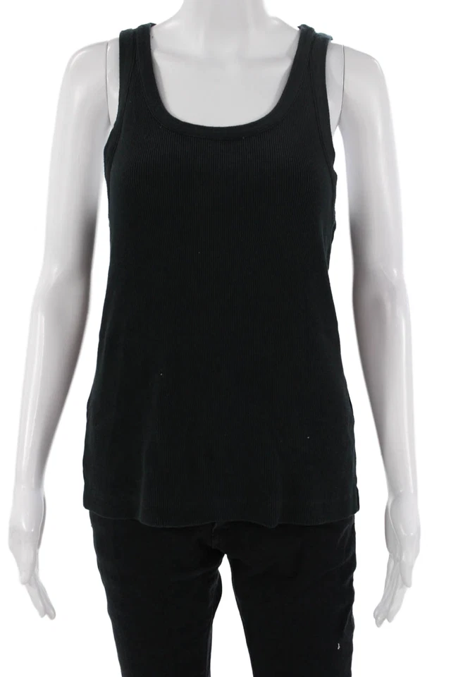 Vince женщин основной без рукавов бак черный дизайнерский хлопок модальный размер L - Изображение 1 из 4