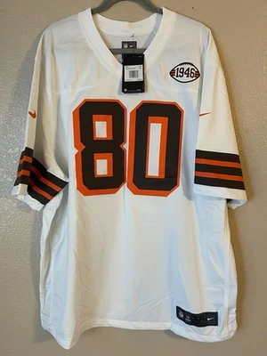 Мужская футболка 2XL новая с ценниками Cleveland Browns Jarvis Landry 80 Nike 1946 On Field белая - Изображение 1 из 4