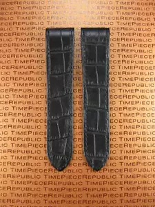 23mm Deployment Leather Strap Large Black Watch Band for CARTIER SANTOS 100 38 X - Picture 1 of 5