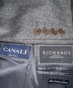Canali Gray Wool Cashmere blend blazer sport coat 56(EU) 46 US for Richards - Picture 1 of 24