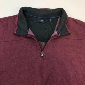 Arrow Jacket Men 2XL XXL Maroon 1/3 Zip Collared Cotton Blend Insulated Pullover - Picture 1 of 8