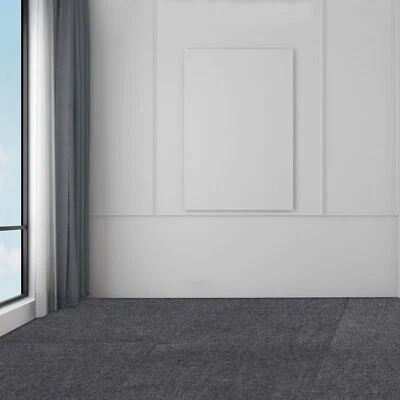 Azulejos de alfombra de poliéster pelar y pegar 15 piezas 24" X 24" con almohadilla de silencio IXPE gris oscuro Foto 1 de 4