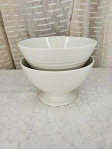 Sophie Conran Portmeirion Bianco Set di 2 ciotole frutta con piedistallo 5 1/2" - Foto 1 di 9